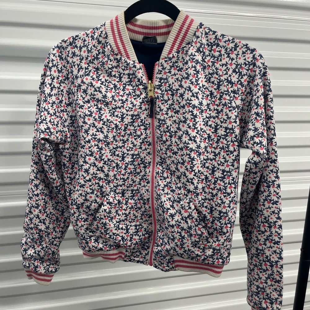 Girls' reversible Pink Floral Zip Bomber Jacket Tommy Hilfiger